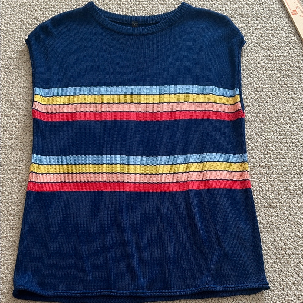 Amazon Women's Blue Striped Top